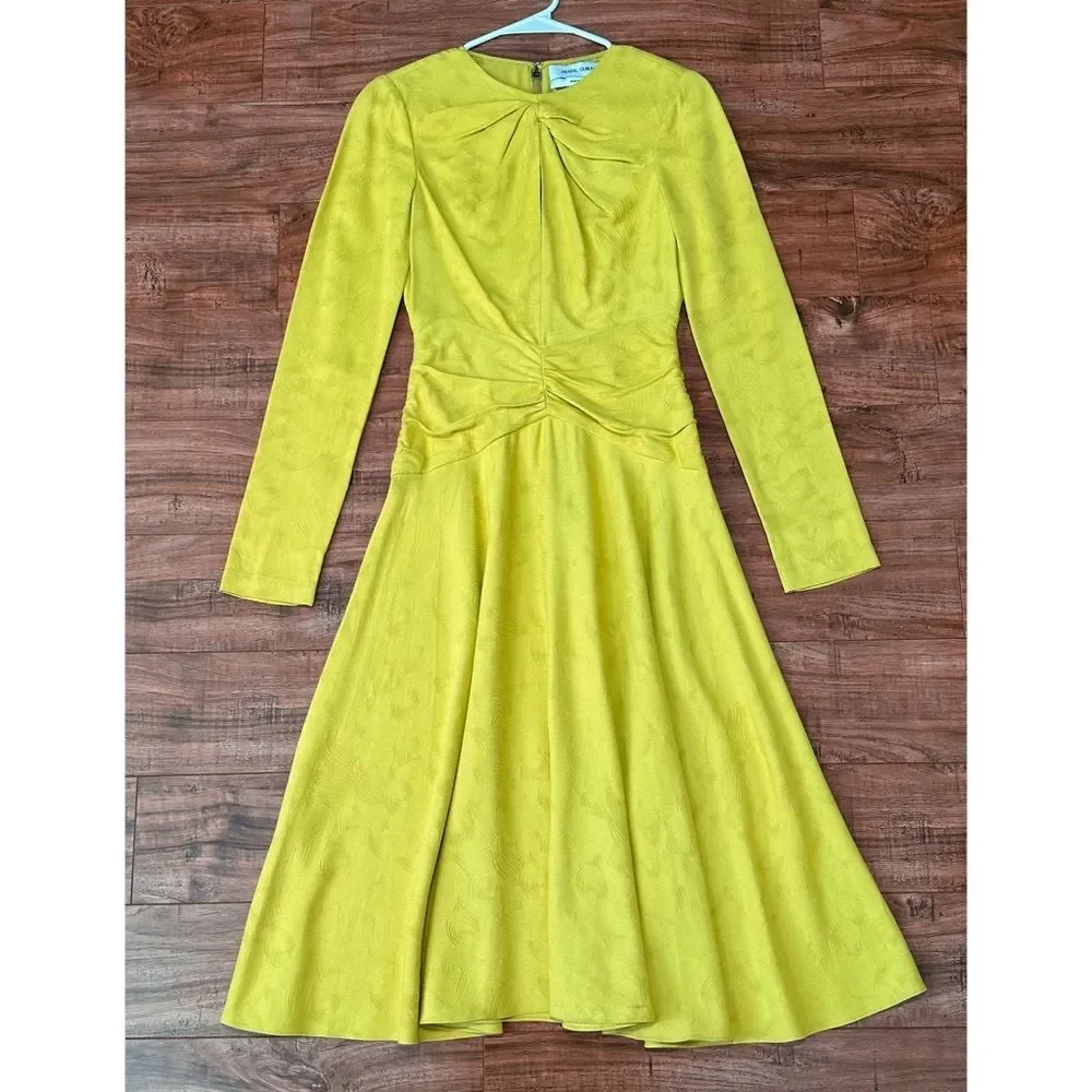 Prabal Gurung Worn on TV Jacquard Twist Front Crew Neck Midi Length Dress Size 0 - Picture 3 of 13